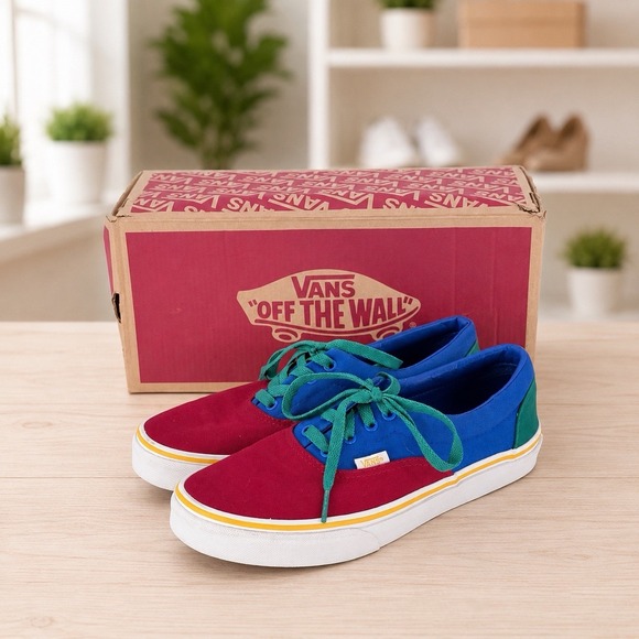 Vans Other - Vans Era Colorblock Canvas Sneakers Kids US 6.5 Lapis Blue Red w/ Box‎